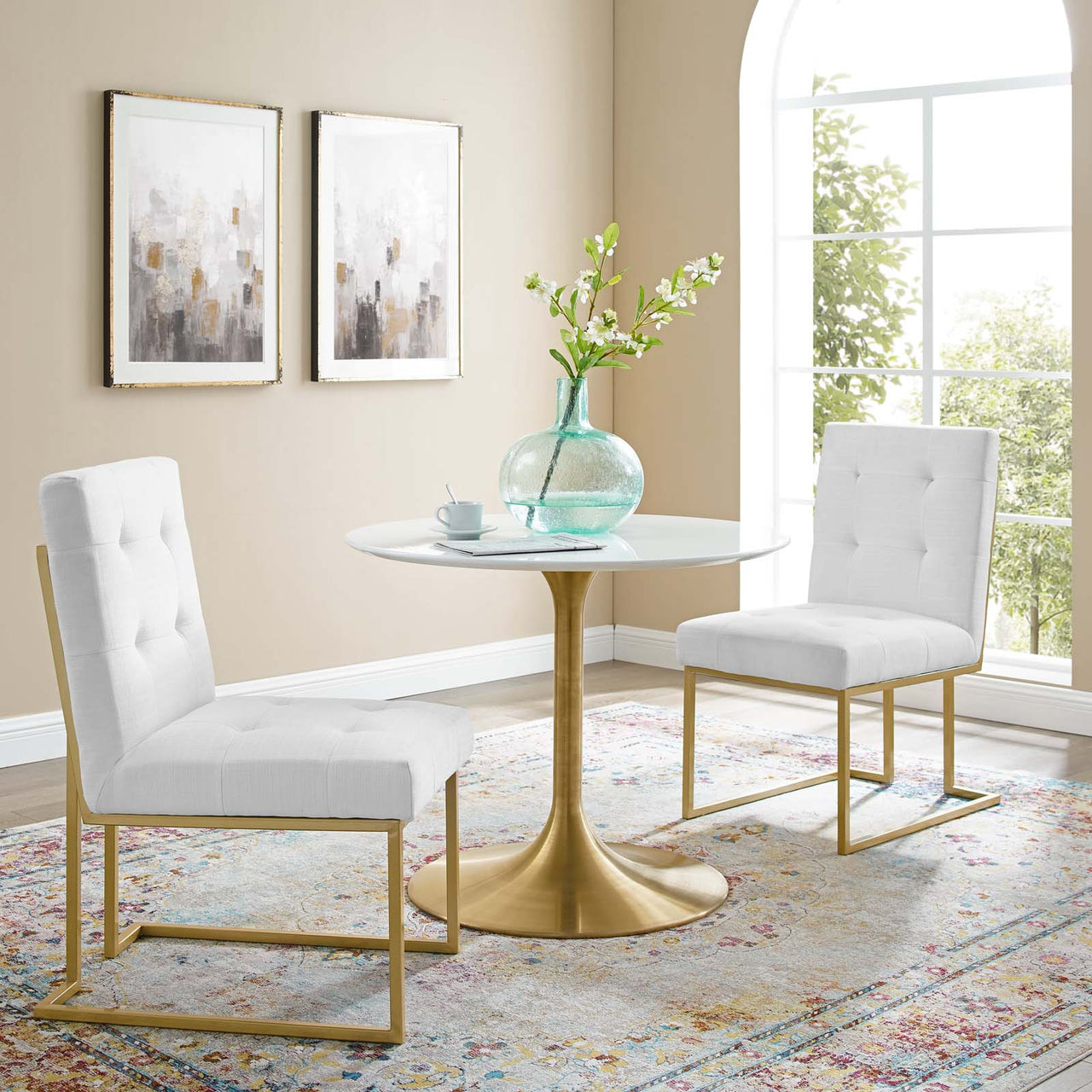 Circuit Upholstered Dining Chair Set of 2, White