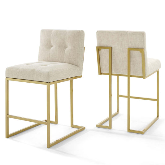 Circuit Upholstered Counter Stool Set of 2, Beige
