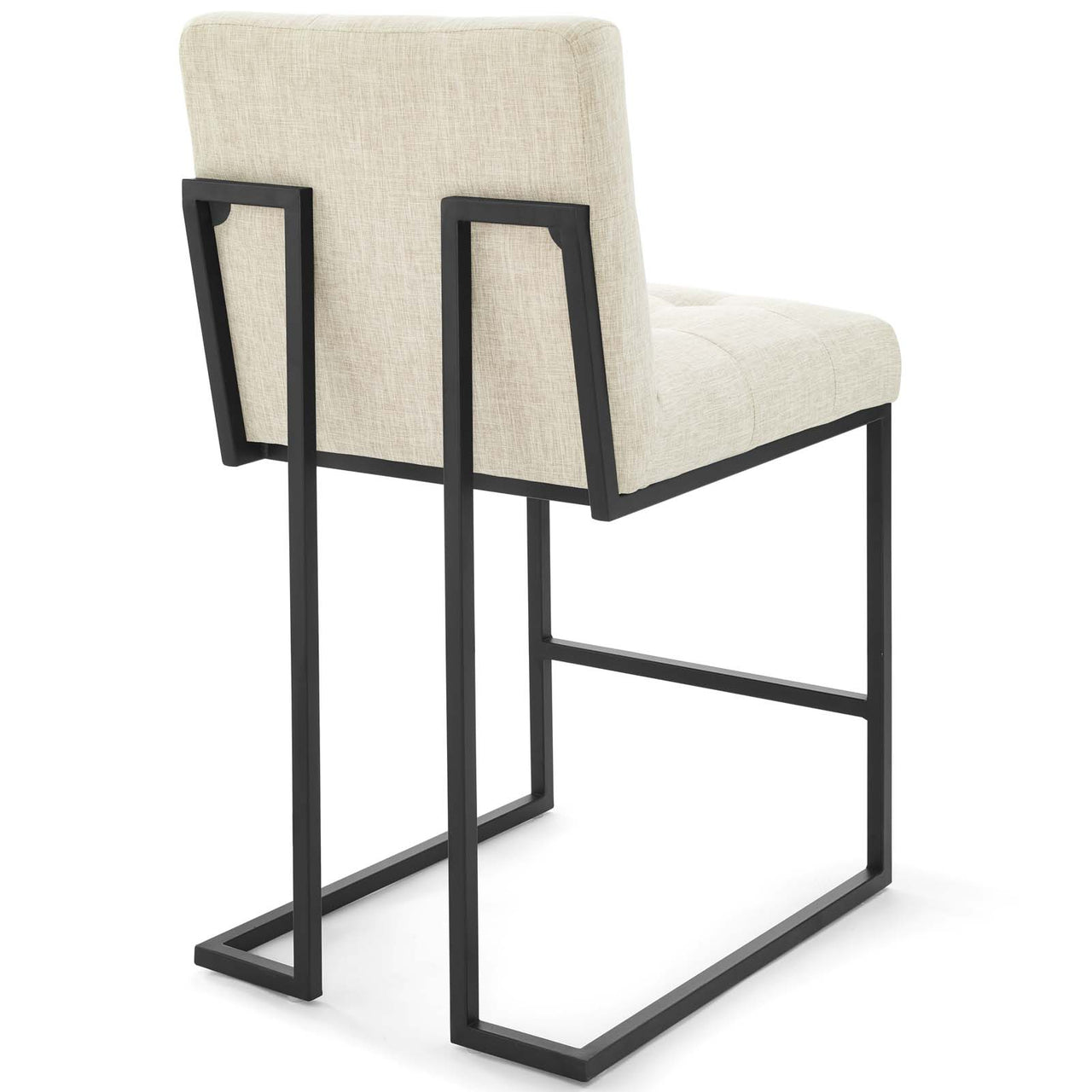 Circuit Upholstered Counter Stool Set of 2, Black & Beige