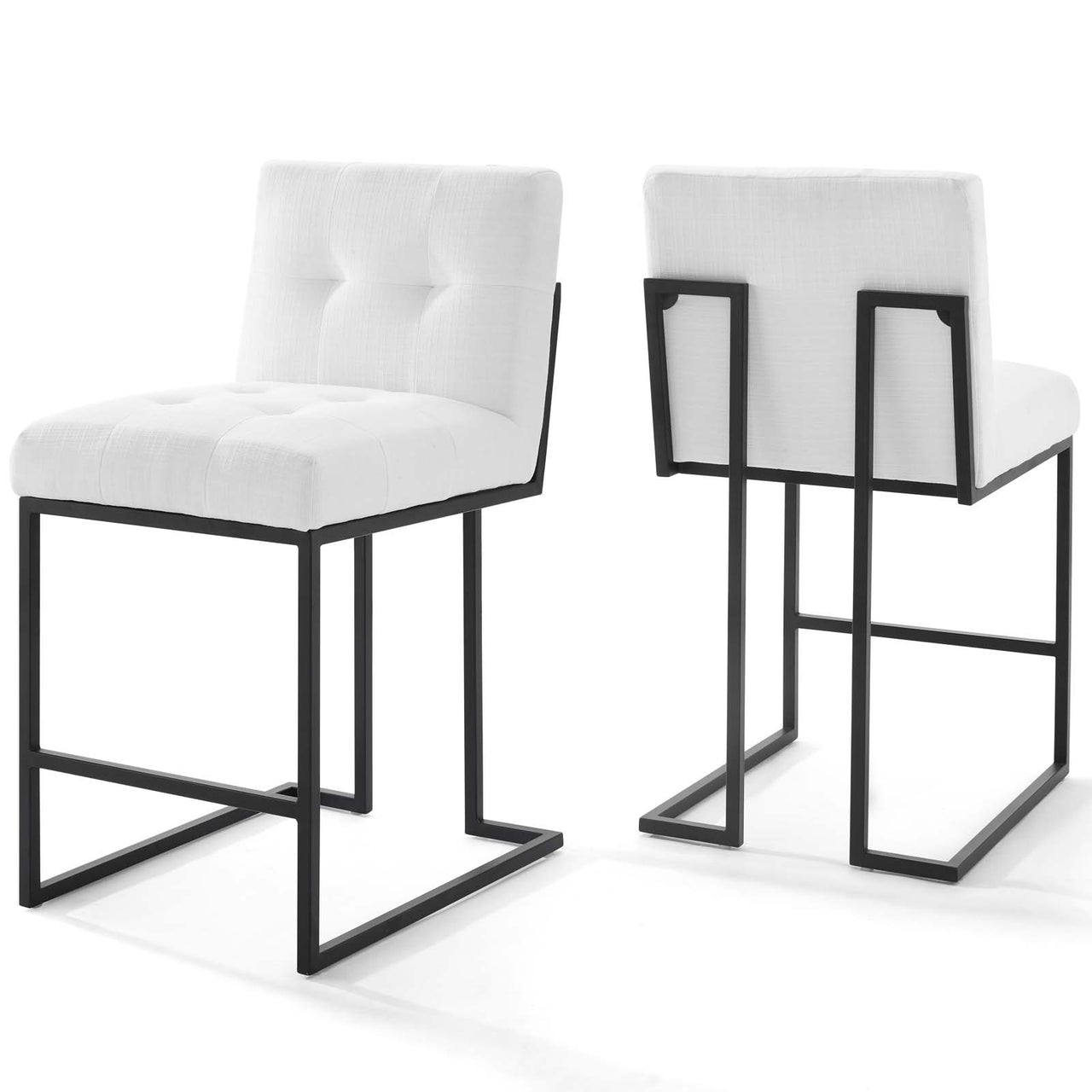 Circuit Upholstered Counter Stool Set of 2, Black & White