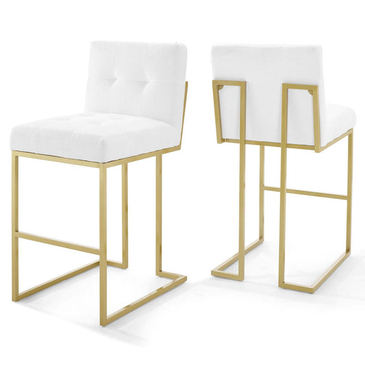 Circuit Upholstered Bar Stool Set of 2, White
