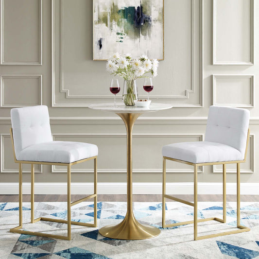 Circuit Upholstered Bar Stool Set of 2, White
