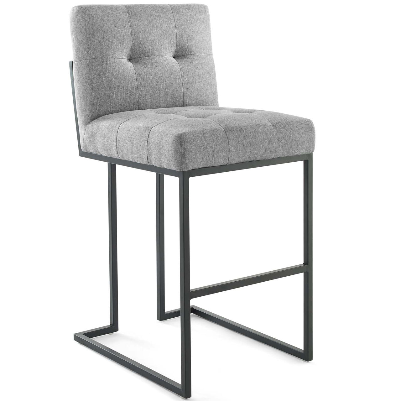 Circuit Upholstered Bar Stool Set of 2, Black & Light Gray