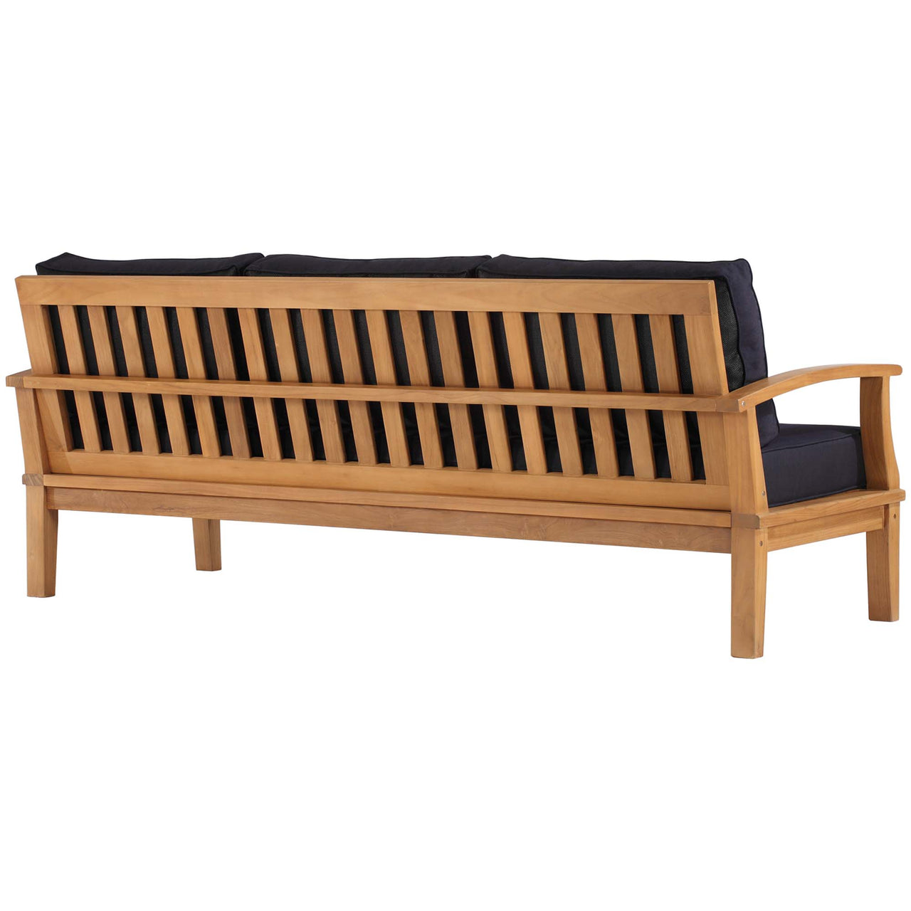 Shorehaven Alfresco Sofa, Natural Wood & Navy