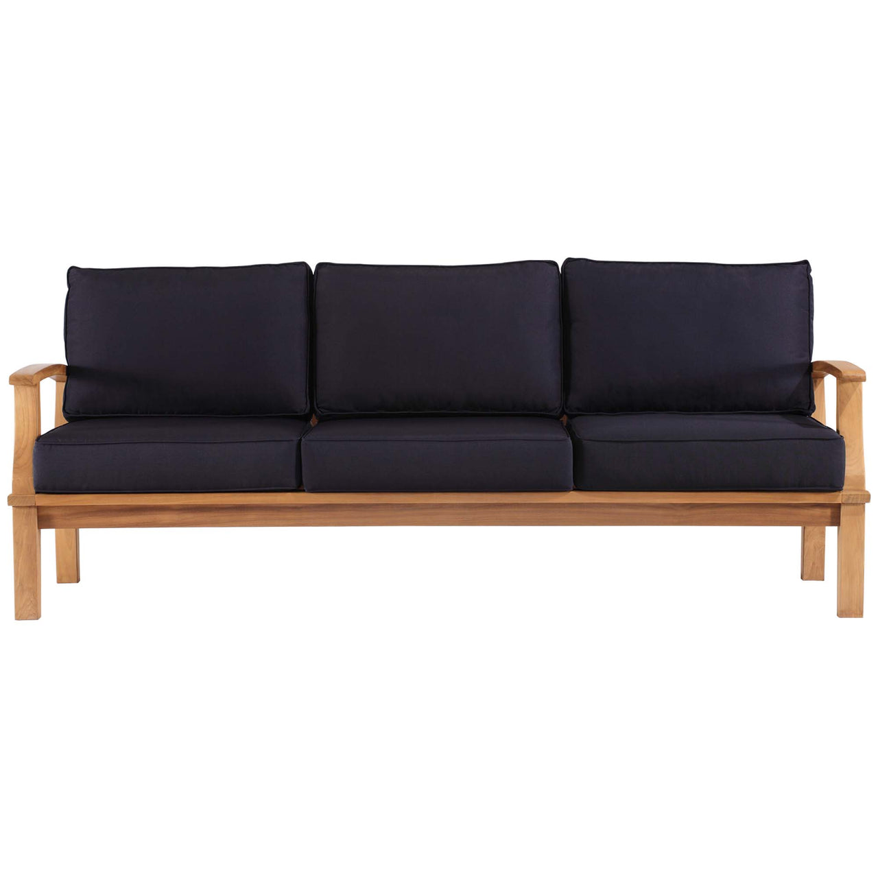 Shorehaven Alfresco Sofa, Natural Wood & Navy