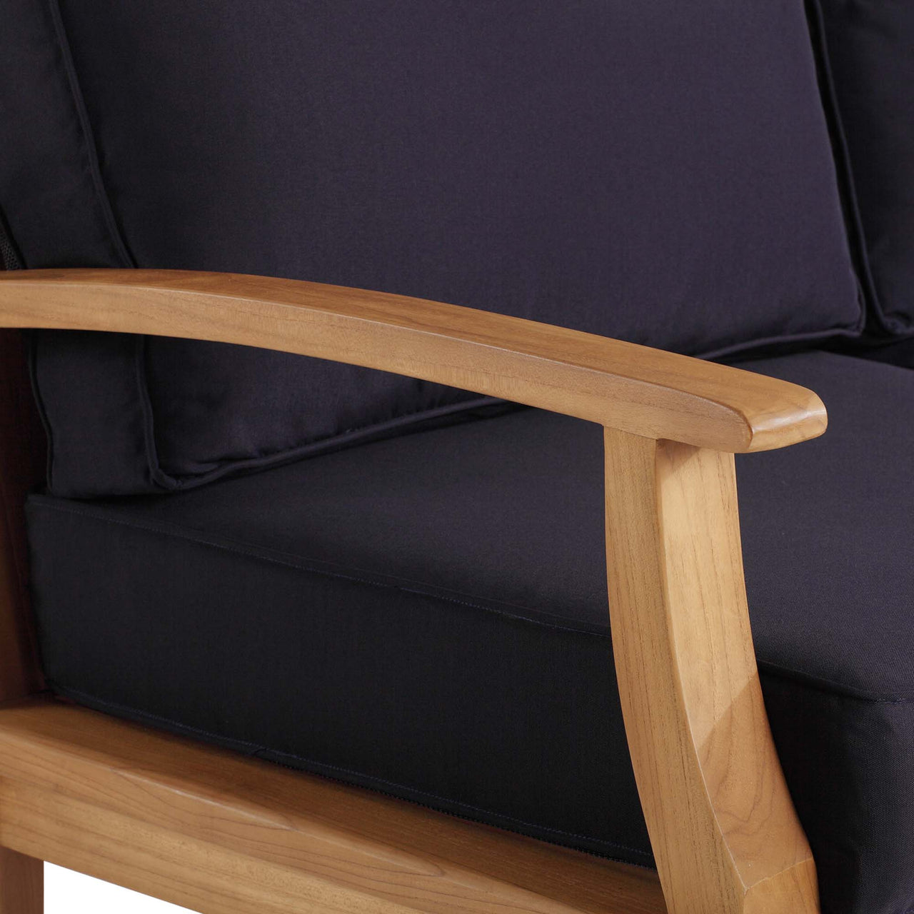 Shorehaven Alfresco Sofa, Natural Wood & Navy