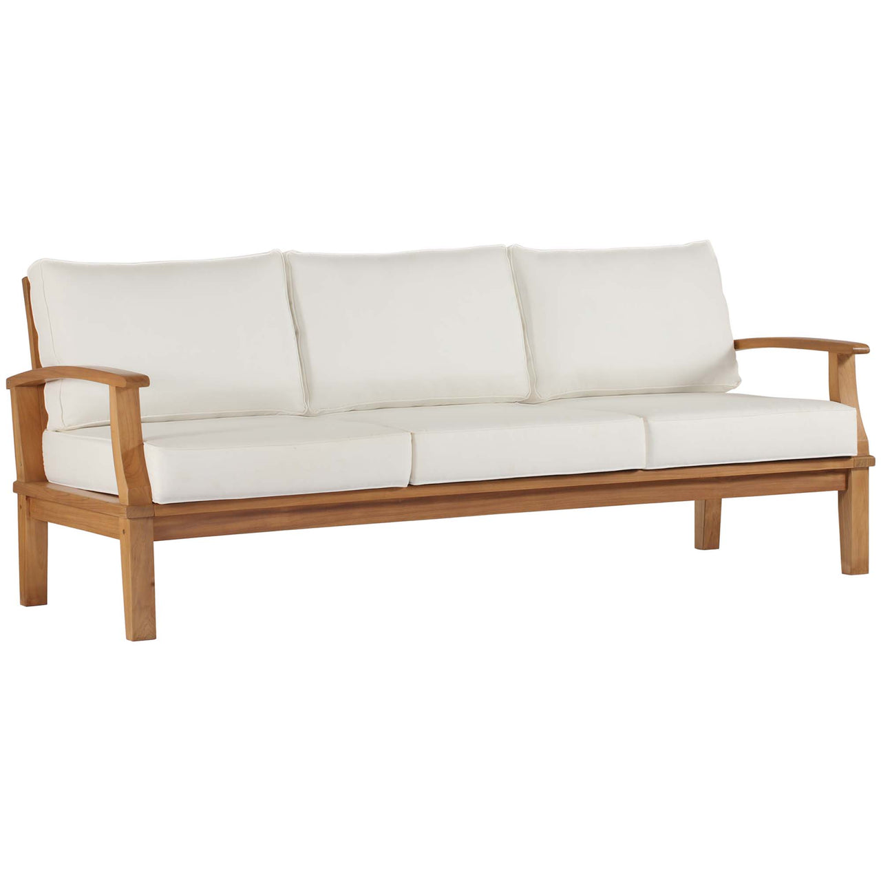 Shorehaven Alfresco Sofa, Natural Wood & White
