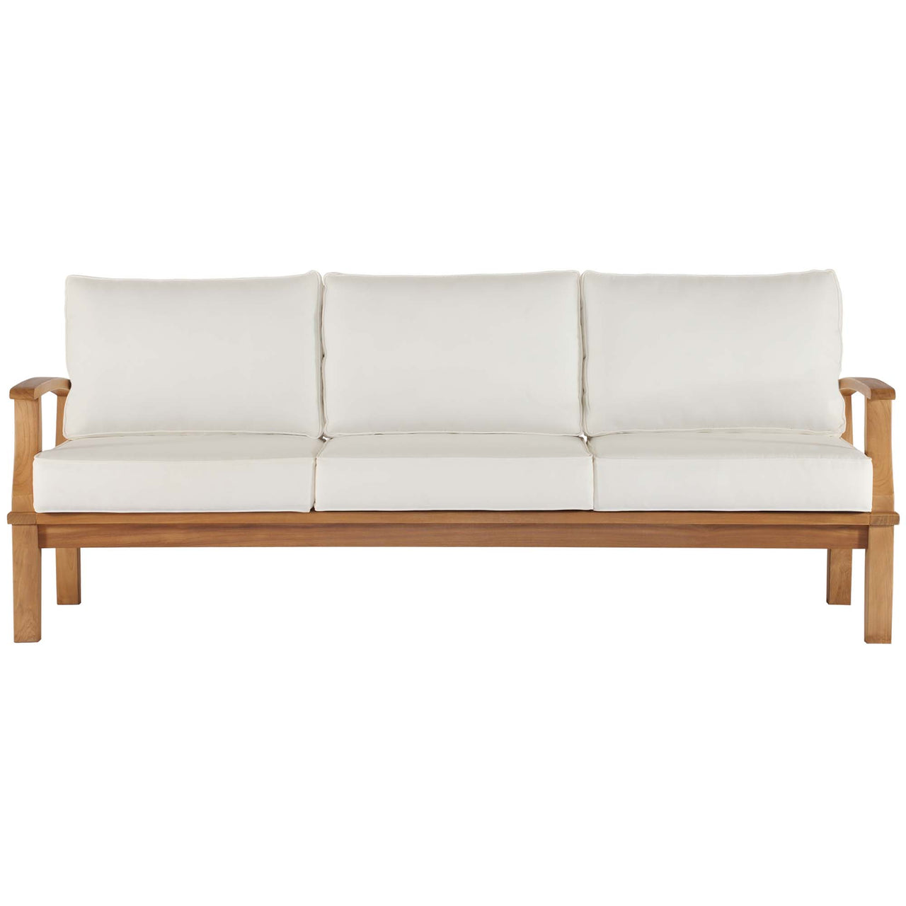Shorehaven Alfresco Sofa, Natural Wood & White