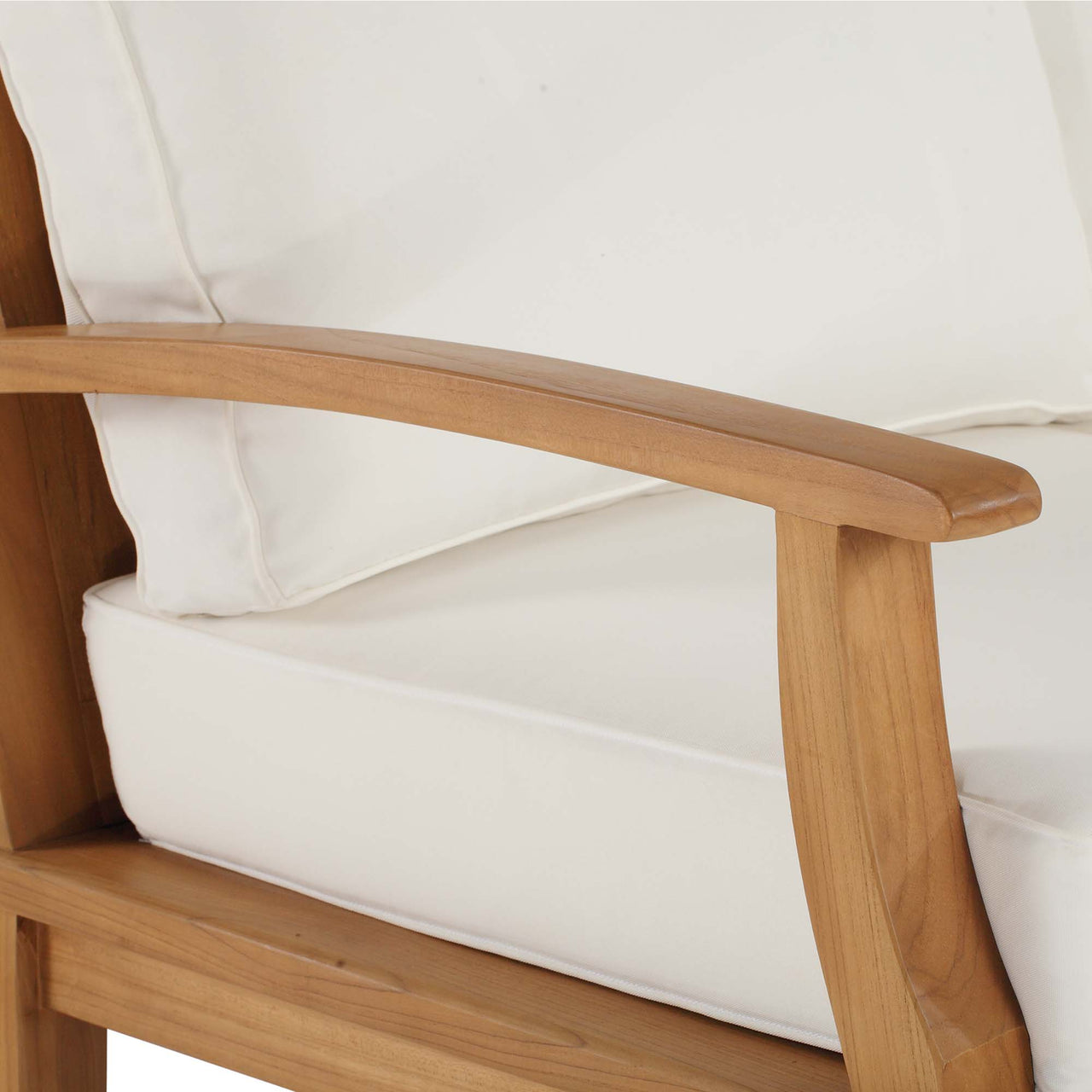 Shorehaven Alfresco Sofa, Natural Wood & White