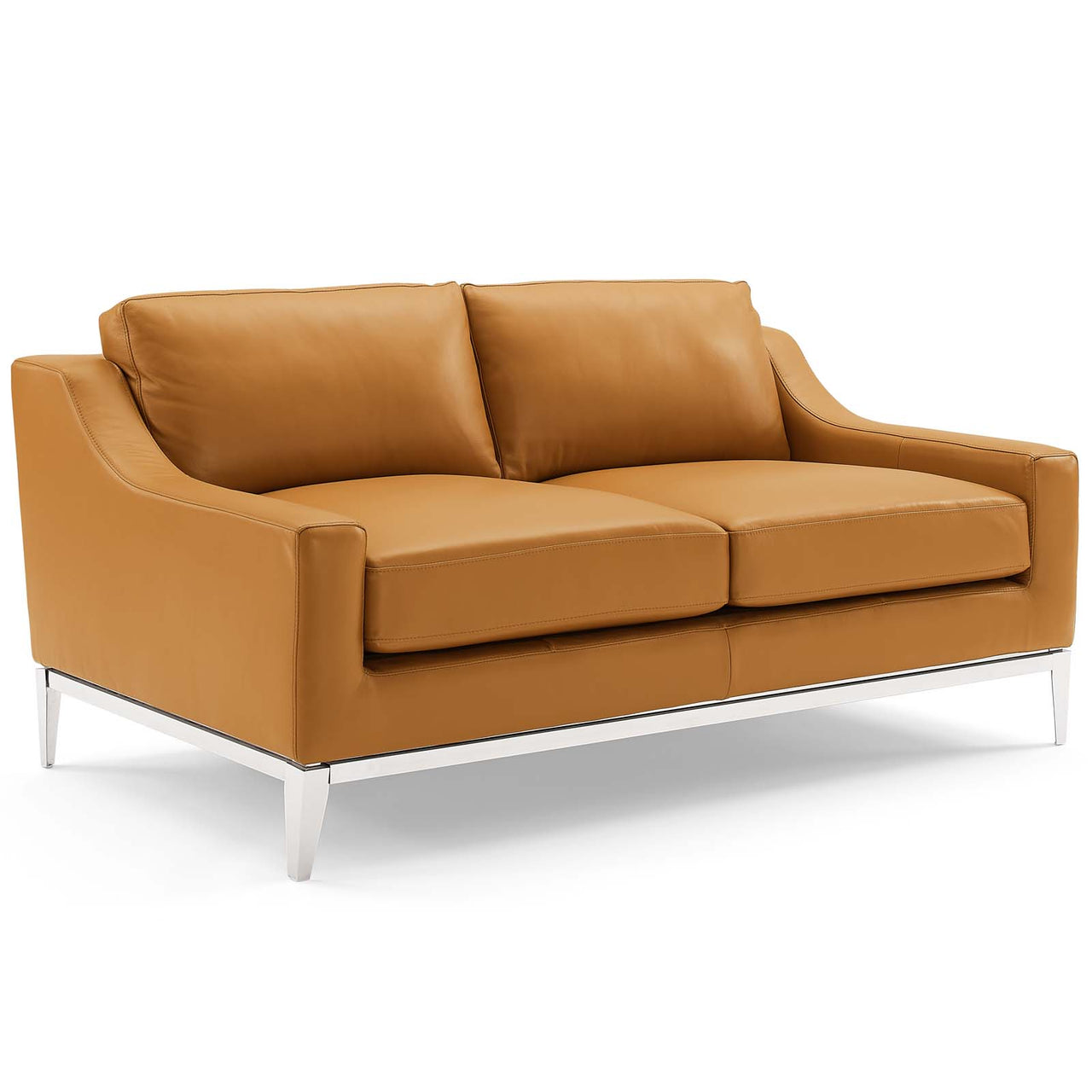 Strathor 3-Piece Leather Lounging Set, Tan