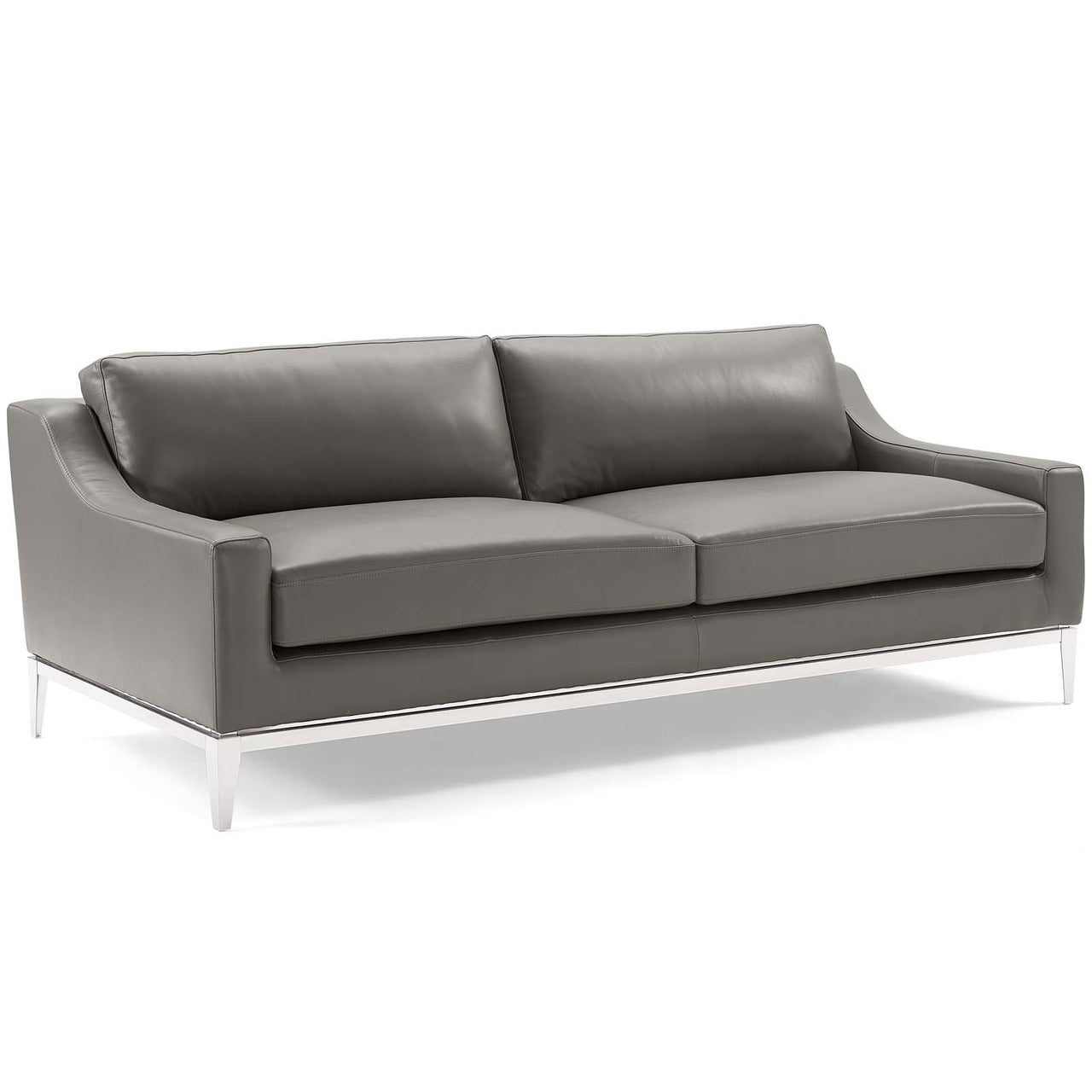 Strathor 3-Piece Leather Lounging Set, Gray