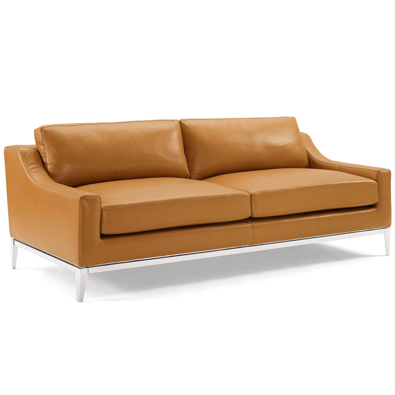 Strathor 3-Piece Leather Lounging Set, Tan