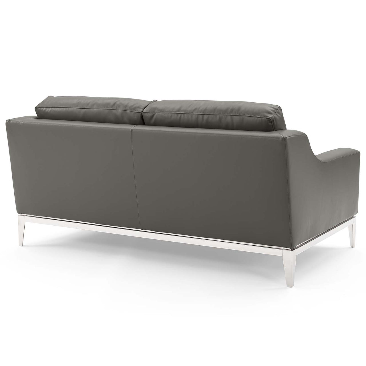 Strathor Leather Loveseat & Armchair Set, Gray