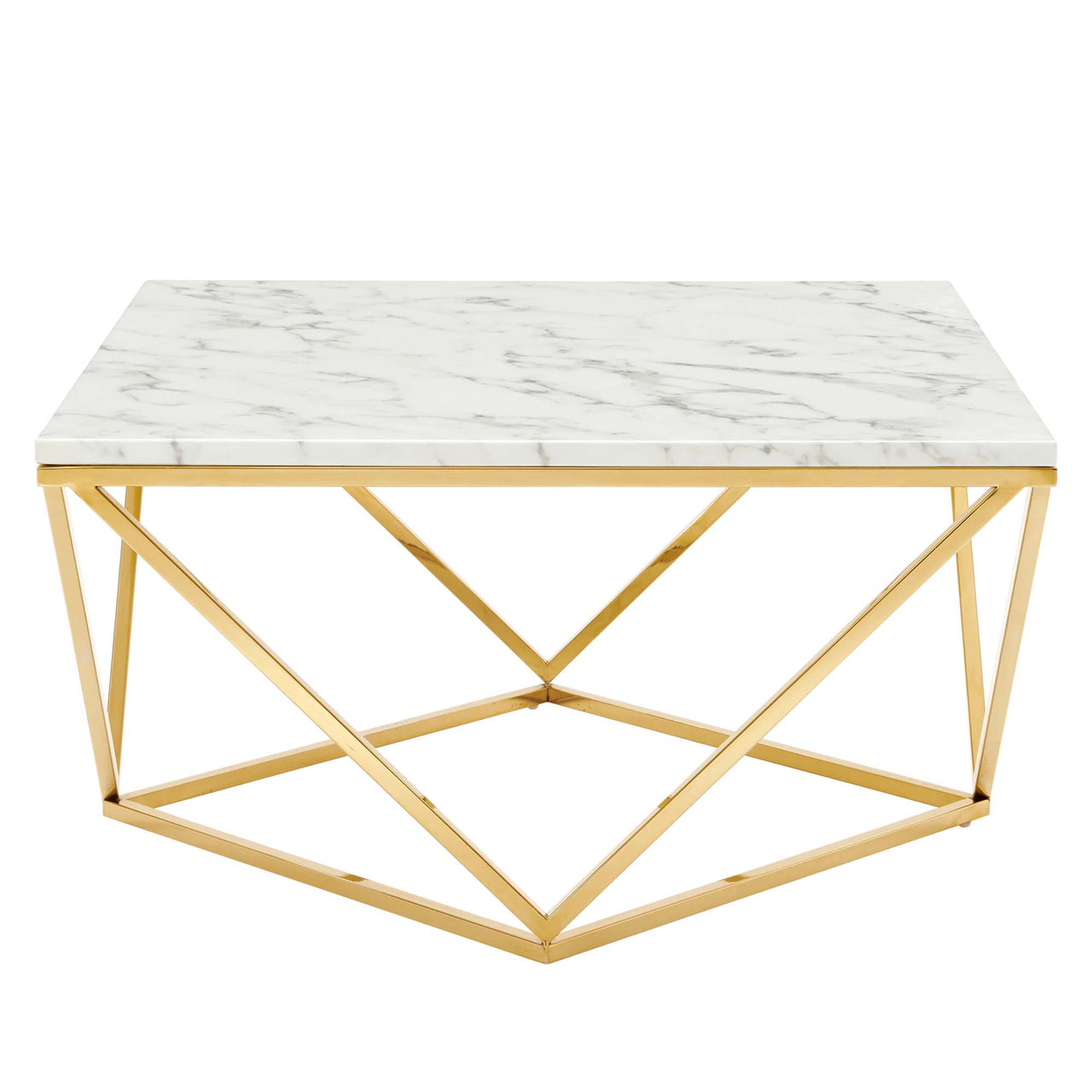 Vanyth Coffee Table, Gold & White