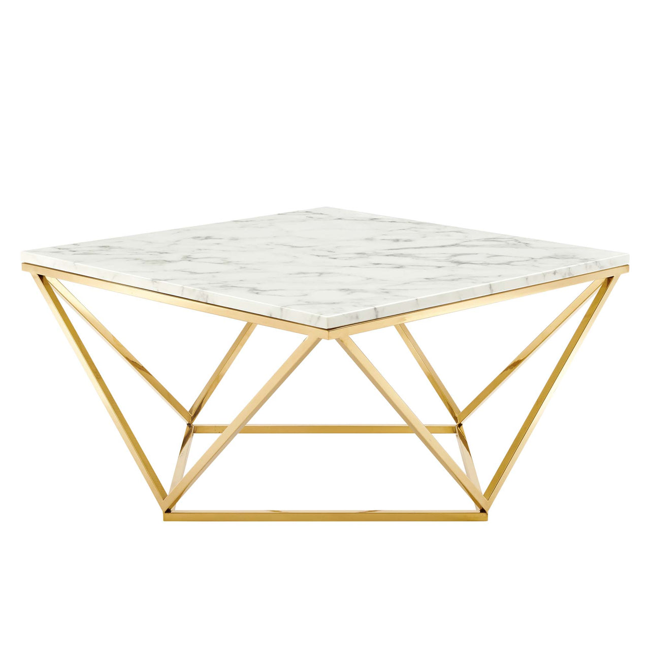 Vanyth Coffee Table, Gold & White