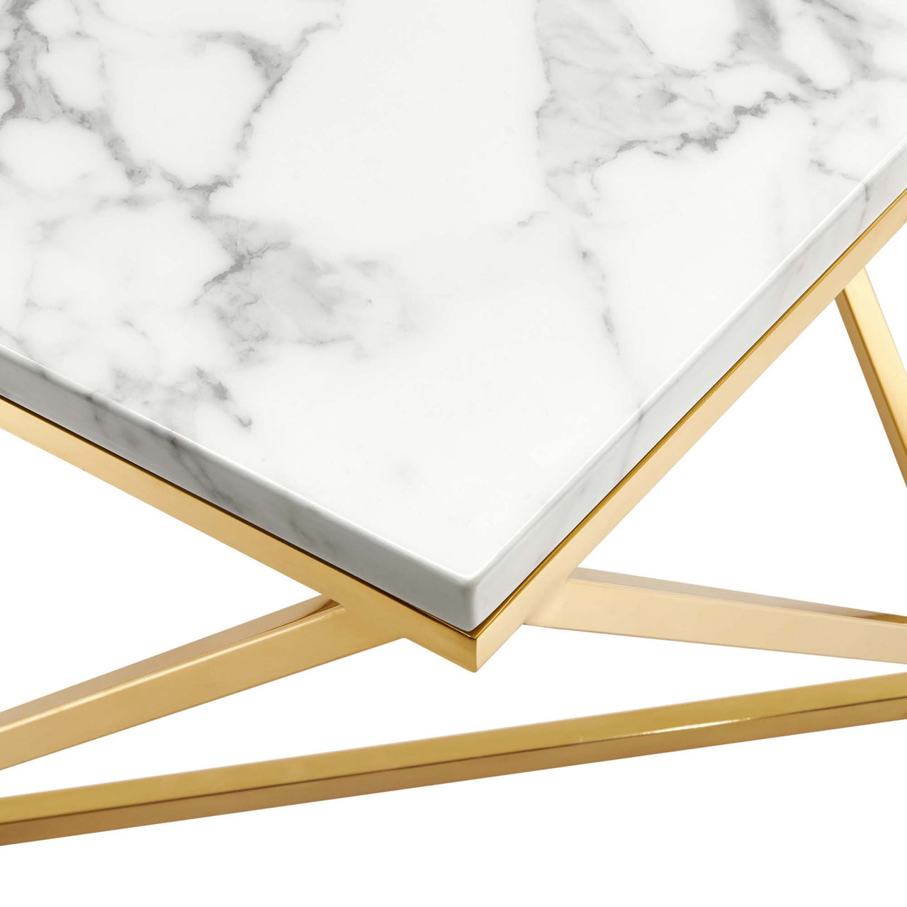 Vanyth Coffee Table, Gold & White