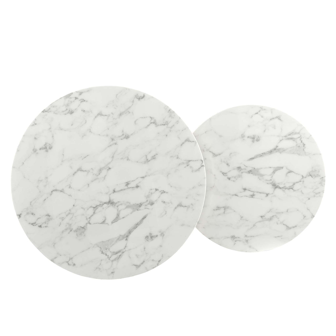 Ravenna Artificial Marble Nesting Coffee Table, Gold & White