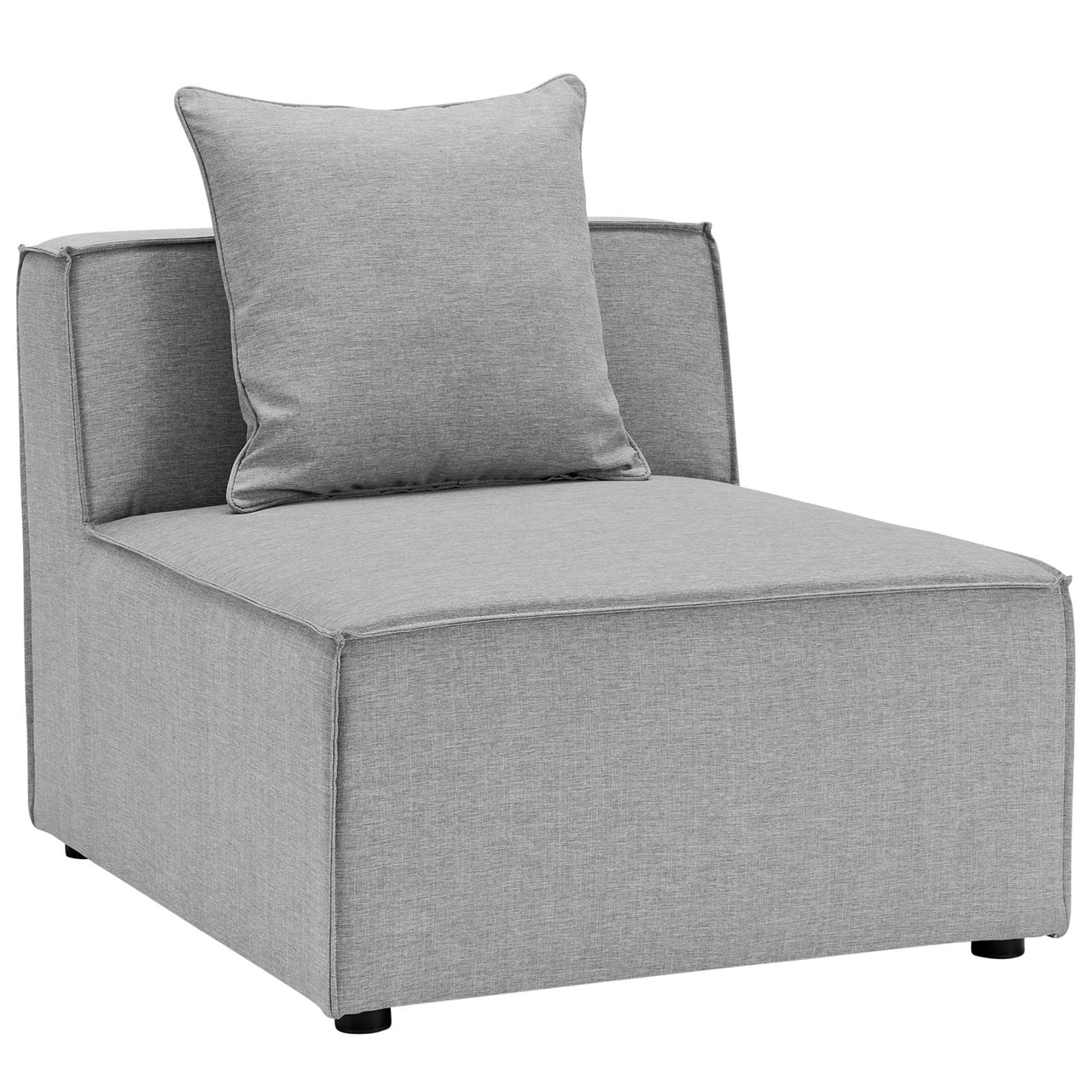 Merida Alfresco Upholstered Armless Chair | Outdoor Modular Sectional Component, Gray