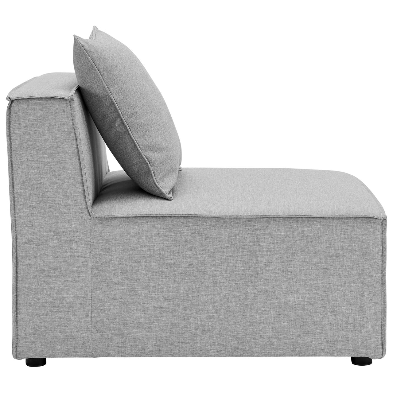 Merida Alfresco Upholstered Armless Chair | Outdoor Modular Sectional Component, Gray