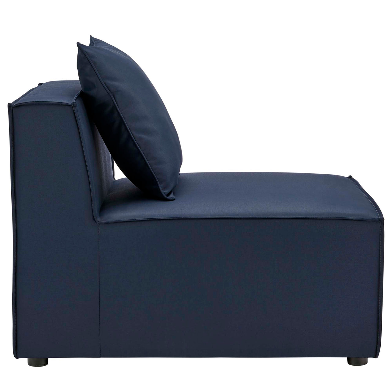 Merida Alfresco Upholstered Armless Chair | Outdoor Modular Sectional Component, Navy Blue