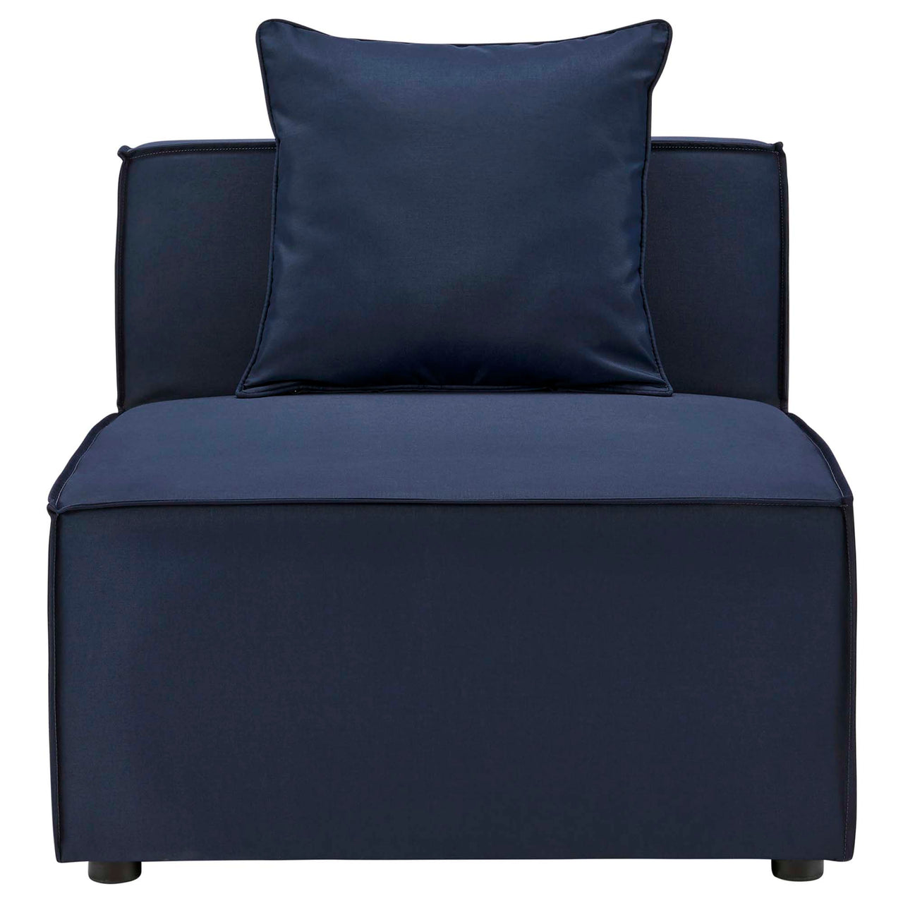 Merida Alfresco Upholstered Armless Chair | Outdoor Modular Sectional Component, Navy Blue