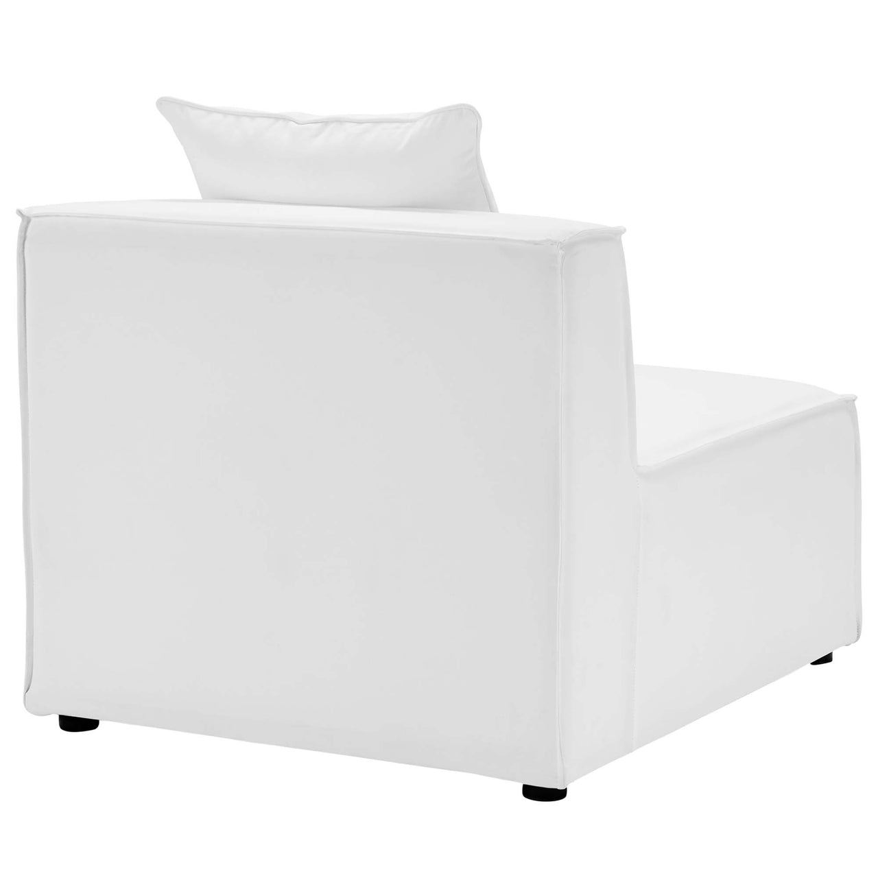 Merida Alfresco Upholstered Armless Chair | Outdoor Modular Sectional Component, White