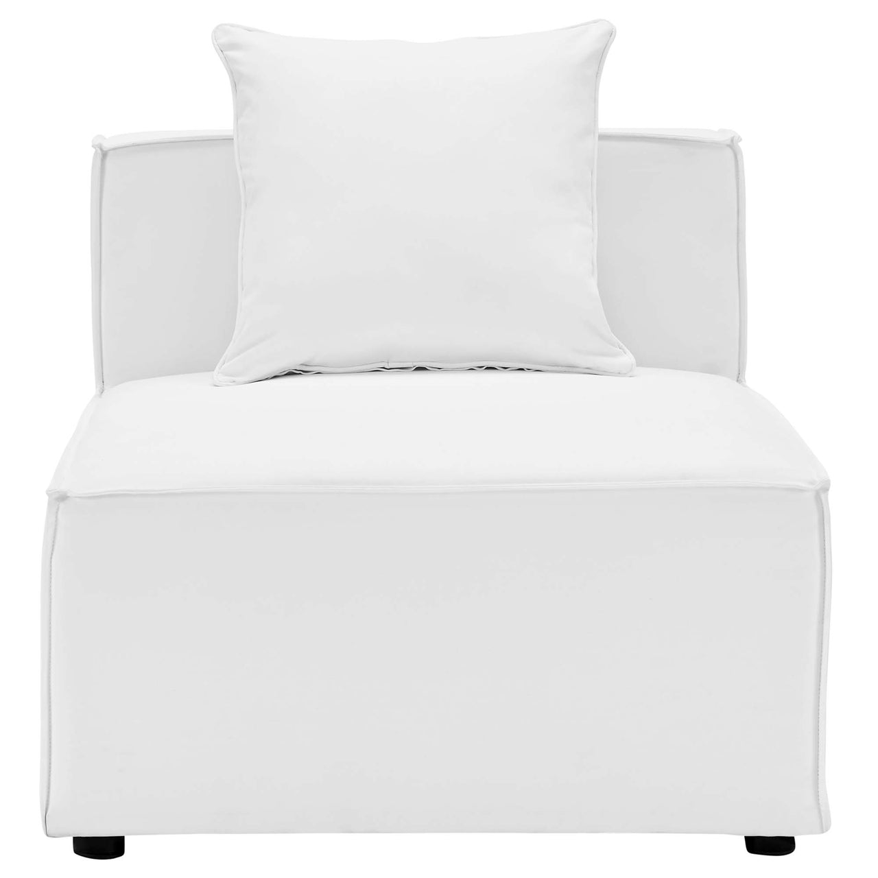 Merida Alfresco Upholstered Armless Chair | Outdoor Modular Sectional Component, White