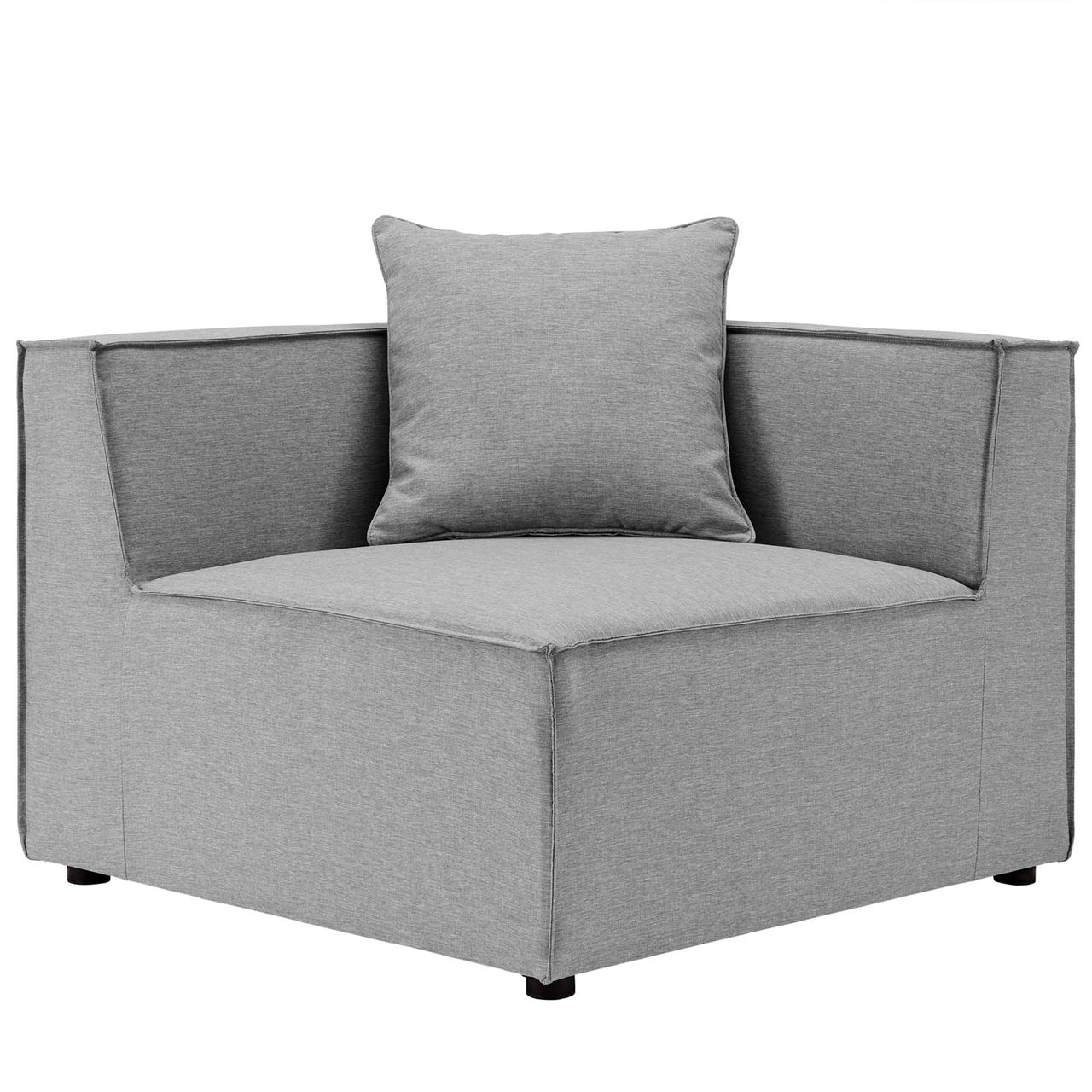 Merida Alfresco Upholstered Corner Chair | Outdoor Modular Sectional Component, Gray