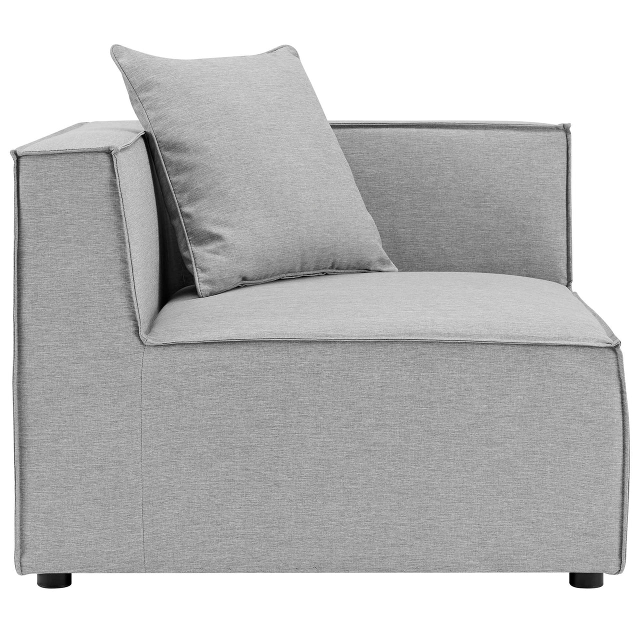 Merida Alfresco Upholstered Corner Chair | Outdoor Modular Sectional Component, Gray