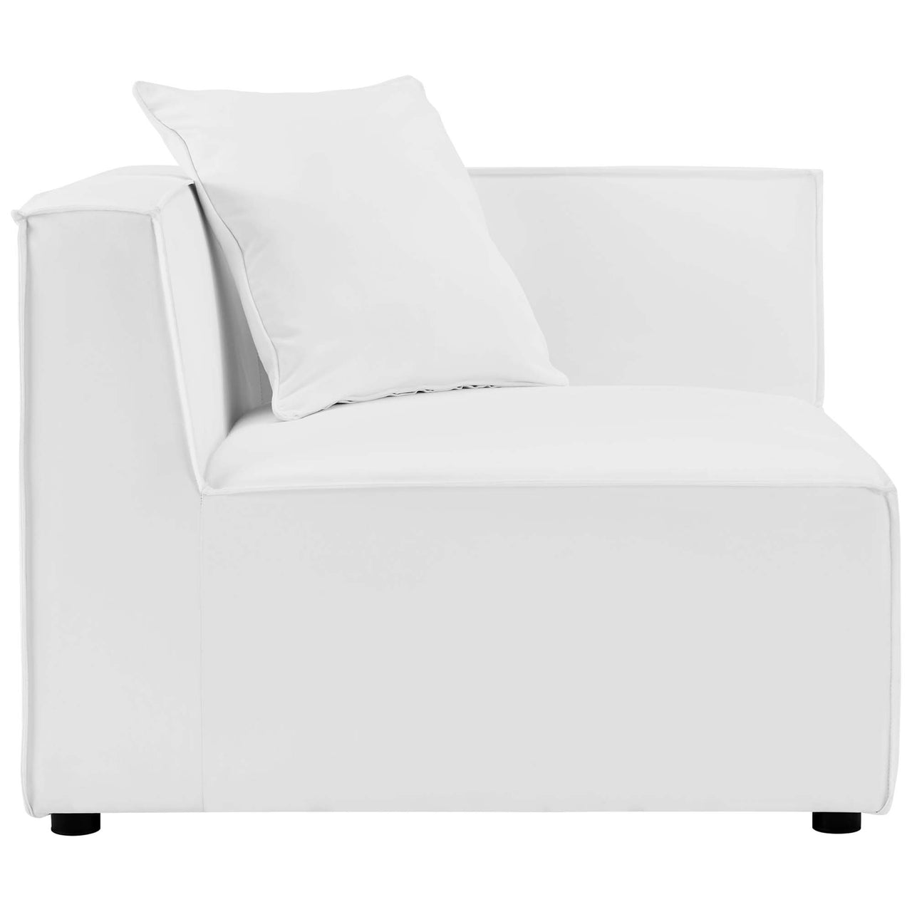 Merida Alfresco Upholstered Corner Chair | Outdoor Modular Sectional Component, White