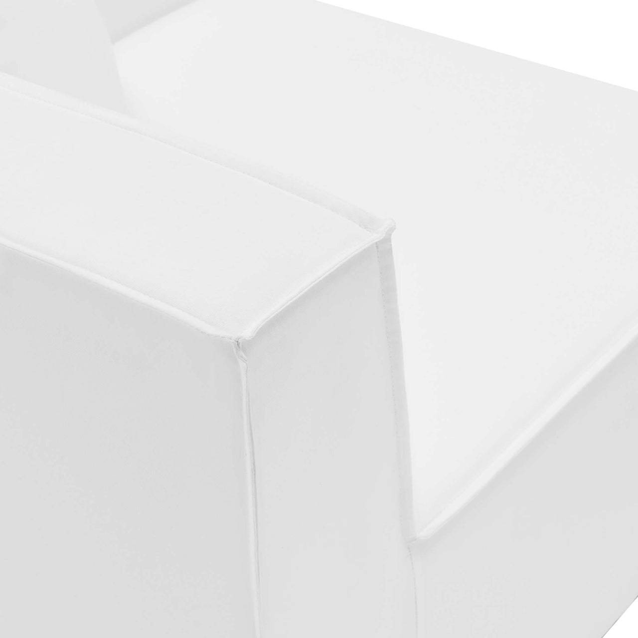 Merida Alfresco Upholstered Corner Chair | Outdoor Modular Sectional Component, White