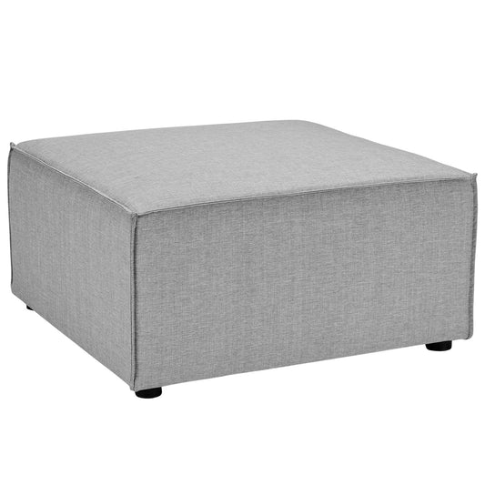 Merida Alfresco Upholstered Ottoman | Outdoor Modular Sectional Component, Gray