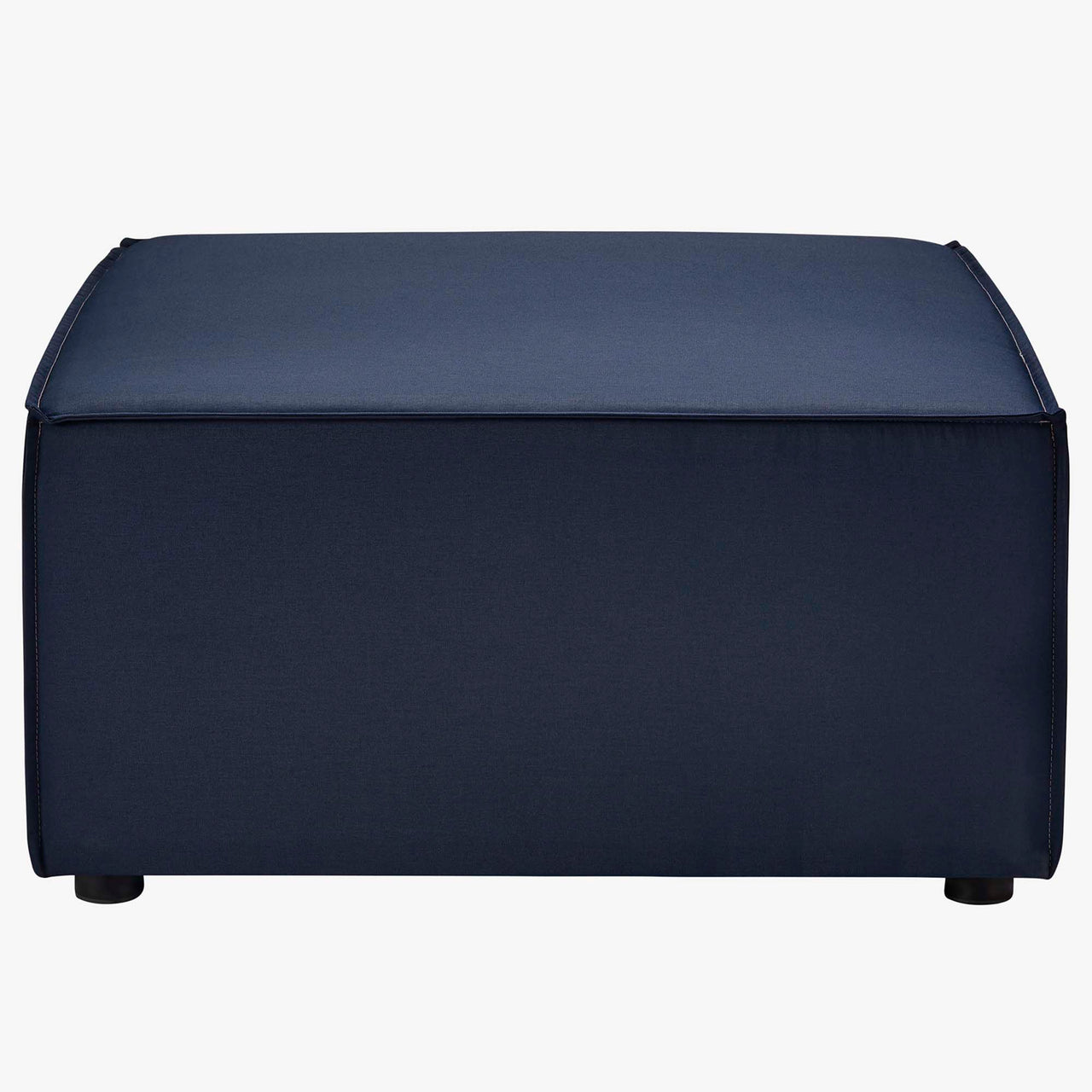 Merida Alfresco Upholstered Ottoman | Outdoor Modular Sectional Component, Navy