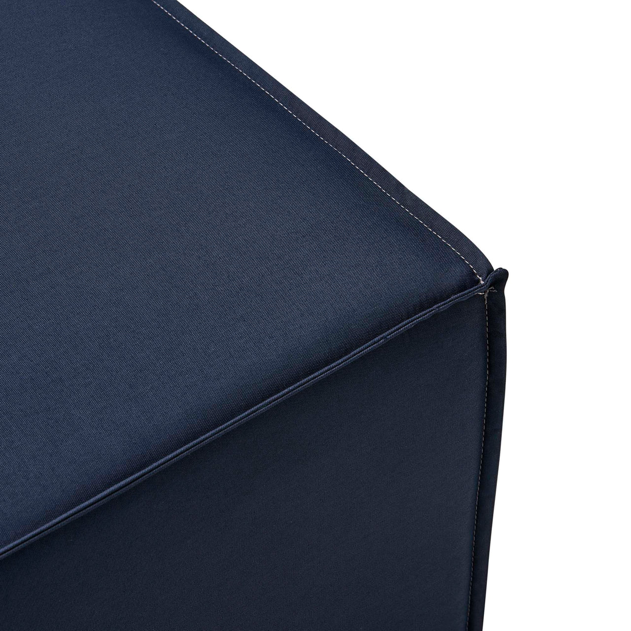 Merida Alfresco Upholstered Ottoman | Outdoor Modular Sectional Component, Navy