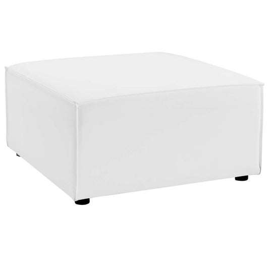 Merida Alfresco Upholstered Ottoman | Outdoor Modular Sectional Component, White