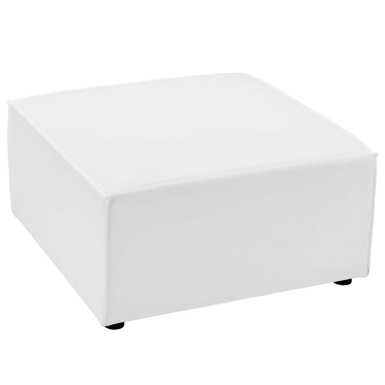 Merida Alfresco Upholstered Ottoman | Outdoor Modular Sectional Component, White