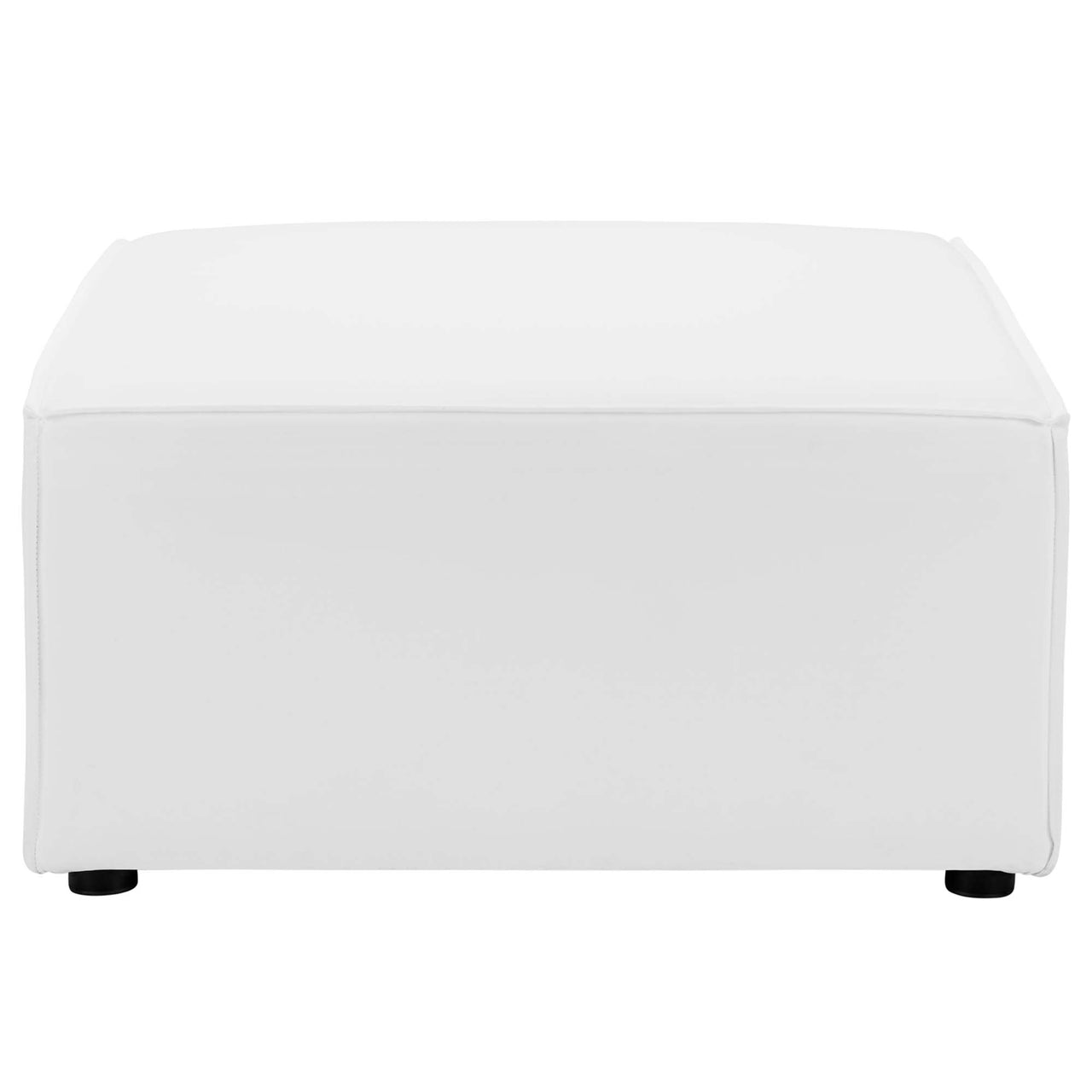 Merida Alfresco Upholstered Ottoman | Outdoor Modular Sectional Component, White