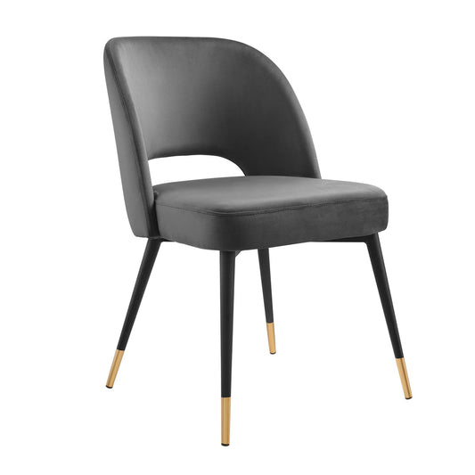 Artemis Upholstered Velvet Dining Chair, Charcoal