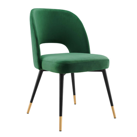 Artemis Upholstered Velvet Dining Chair, Emerald