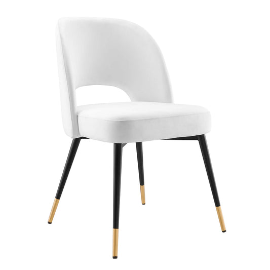 Artemis Upholstered Velvet Dining Chair, White