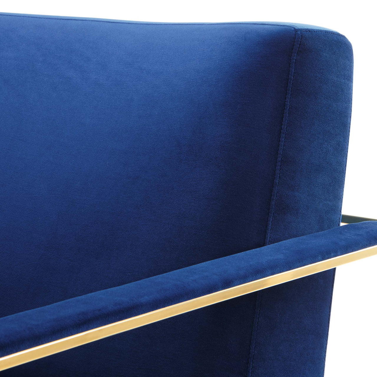 Clarity Upholstered Velvet Armchair, Gold & Navy