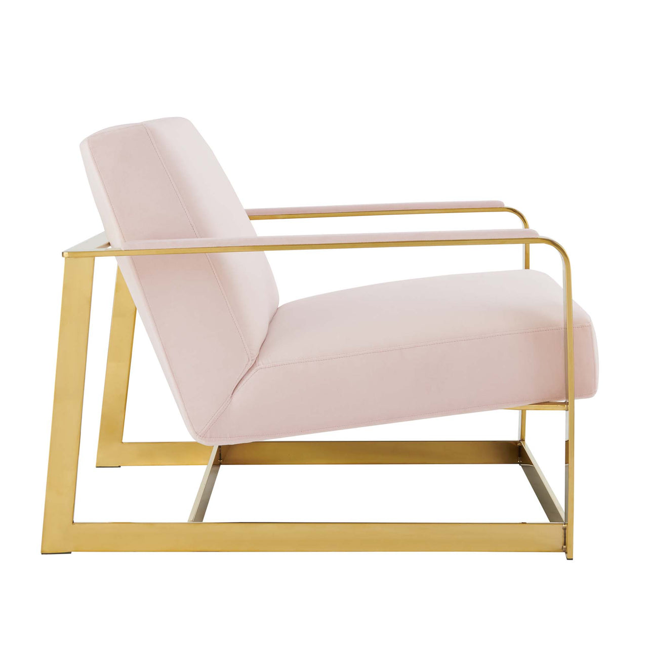 Clarity Upholstered Velvet Armchair, Gold & Pink