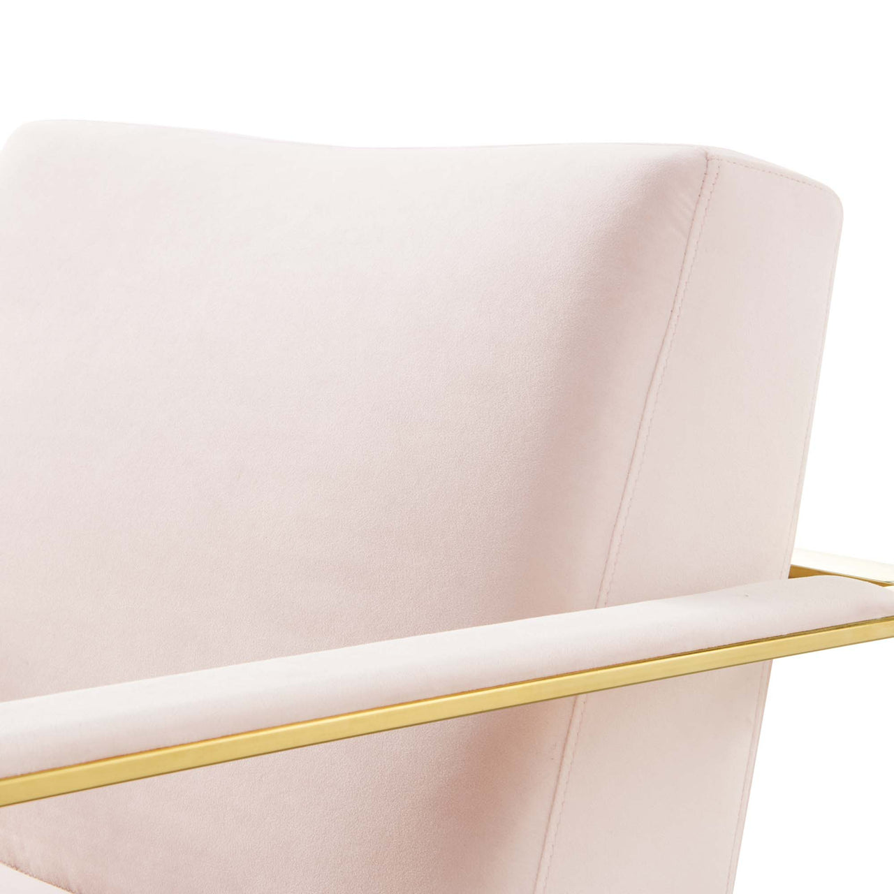 Clarity Upholstered Velvet Armchair, Gold & Pink