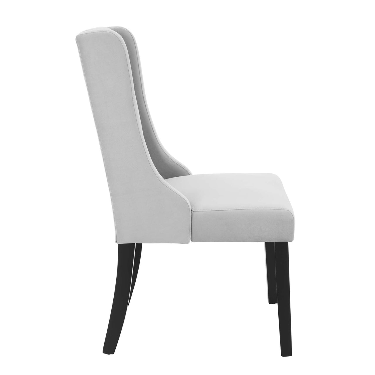 Ariella Upholstered Velvet Dining Chair Set of 2, Light Gray