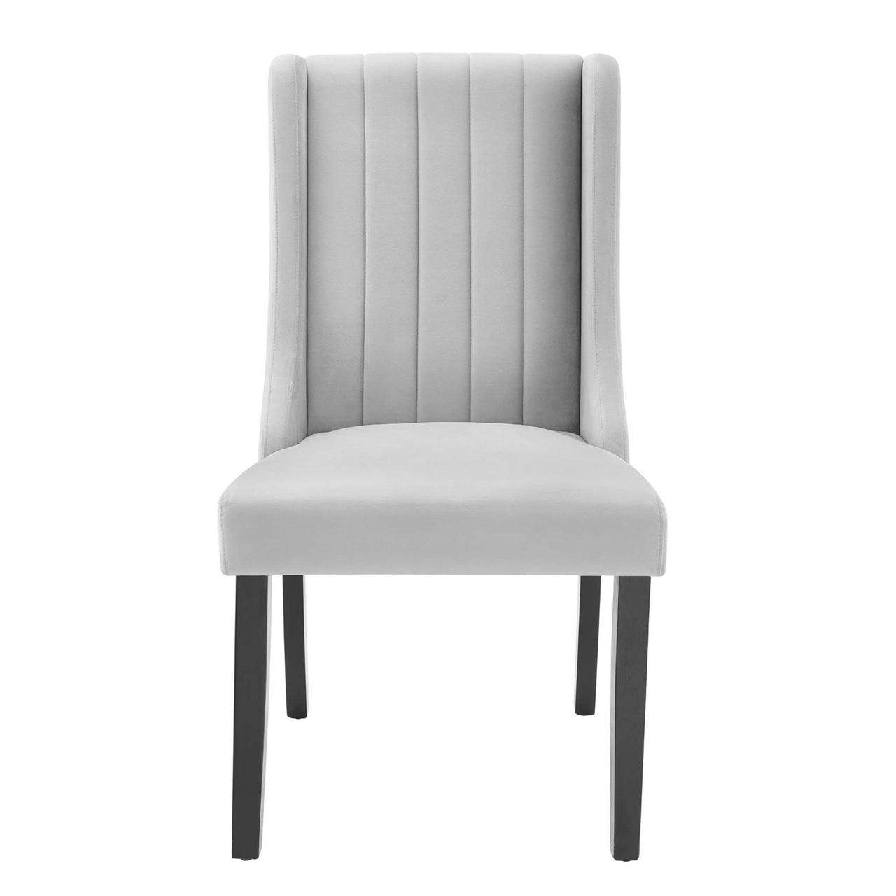 Ariella Upholstered Velvet Dining Chair Set of 2, Light Gray