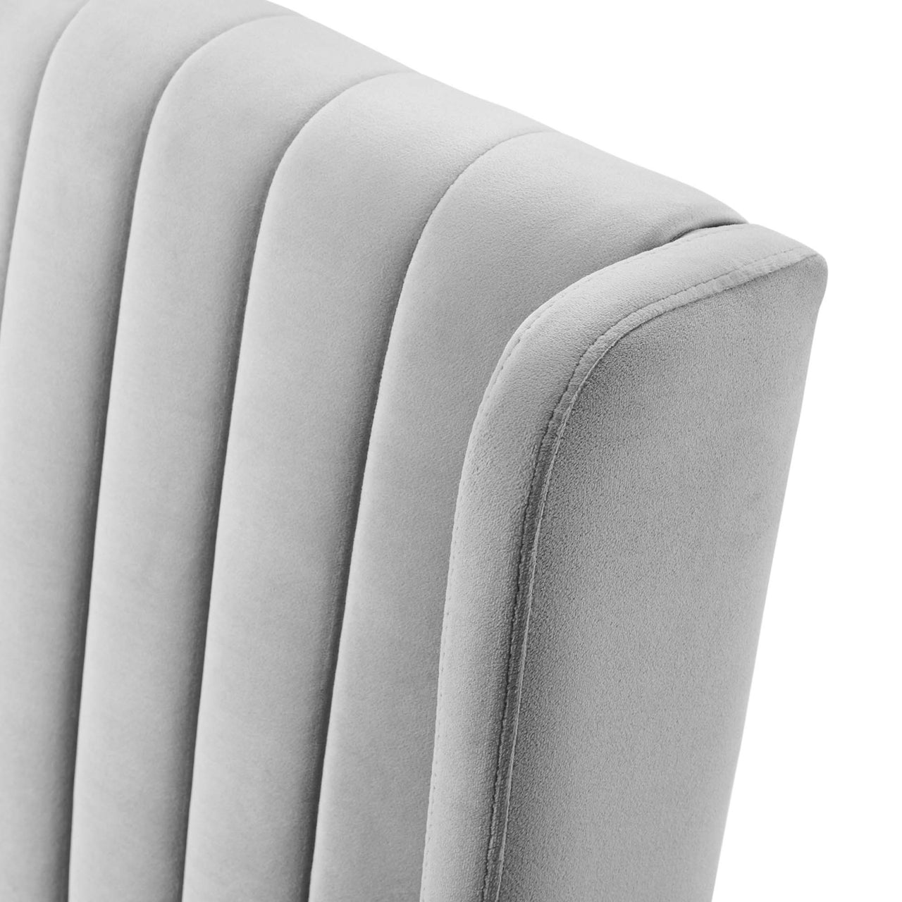 Ariella Upholstered Velvet Dining Chair Set of 2, Light Gray