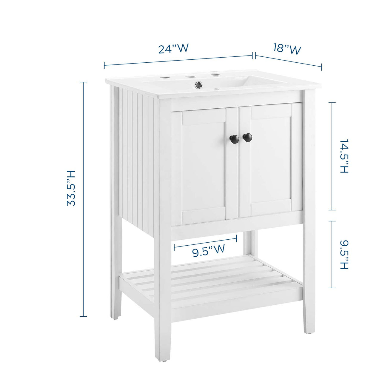 Carlyle Vanity Unit, Small, White