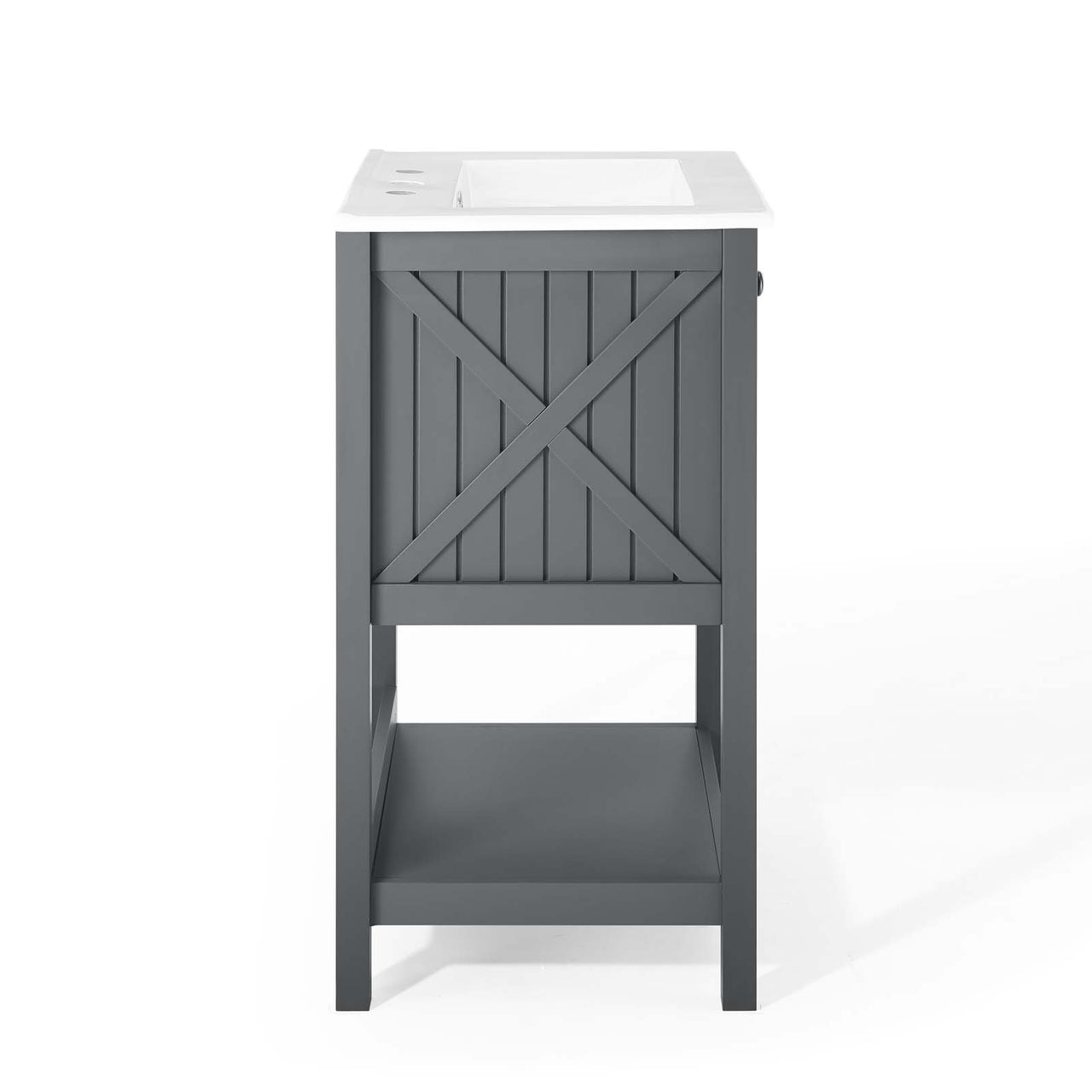 Barn Vanity Unit, Small, Gray & White