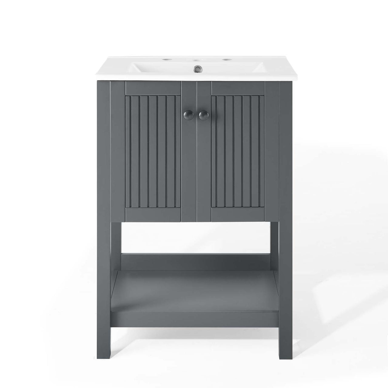 Barn Vanity Unit, Small, Gray & White
