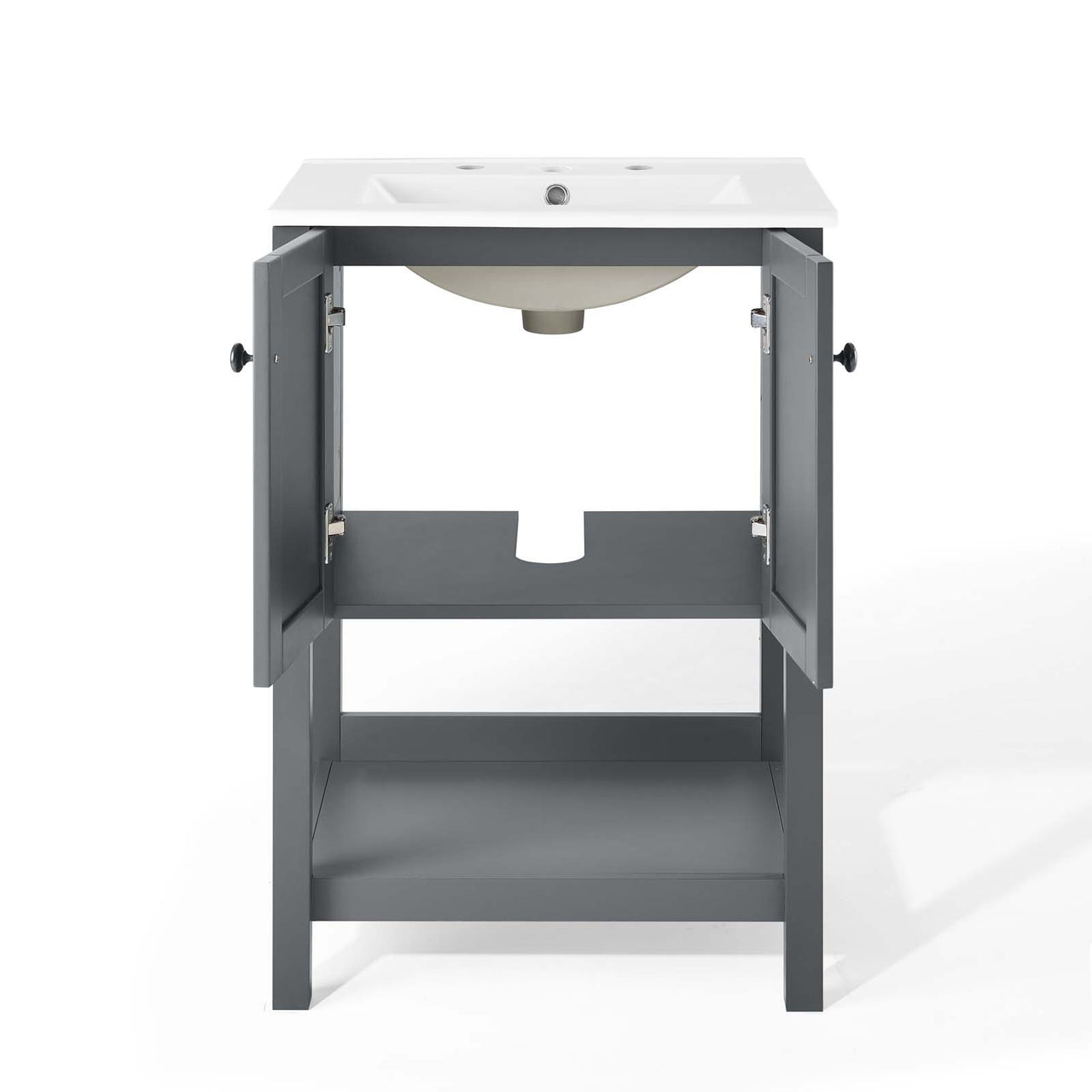 Barn Vanity Unit, Small, Gray & White